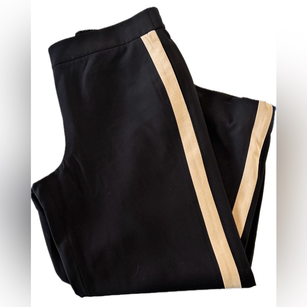 Boden Side Stripe Wide Leg Pants with Pockets - Black and Tan size 14R - Picture 3 of 7